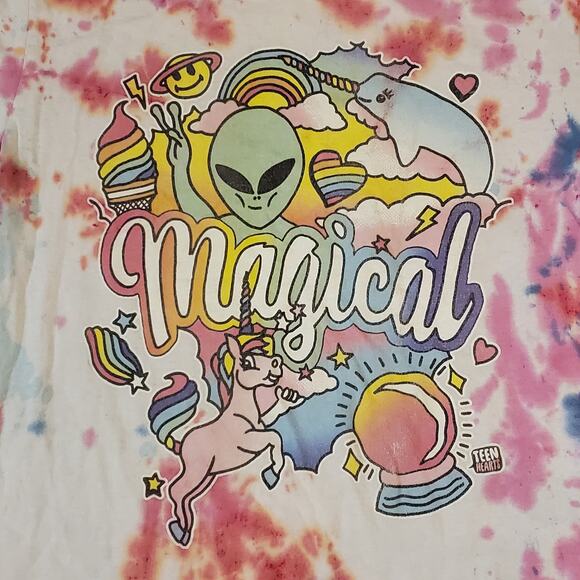 Port and Company Magical TShirt Customized Tye Dye Large Alien Unicorn - Picture 2 of 7